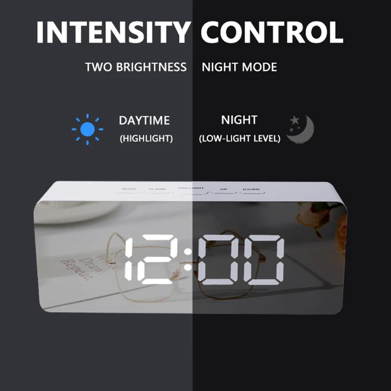 Digital Alarm Clock LED Electronic Desktop Clock with Temperature