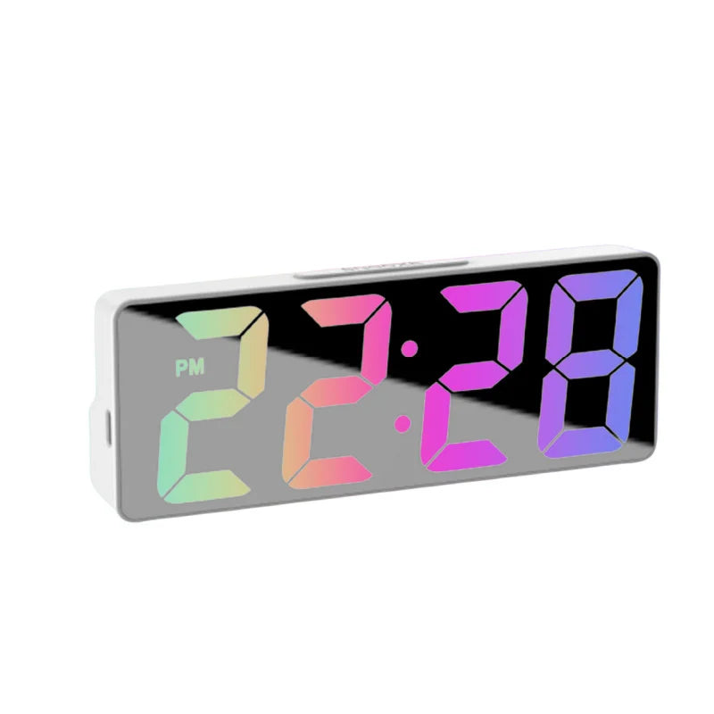 MirrorGlow LED Digital Alarm Clock with Temperature Display
