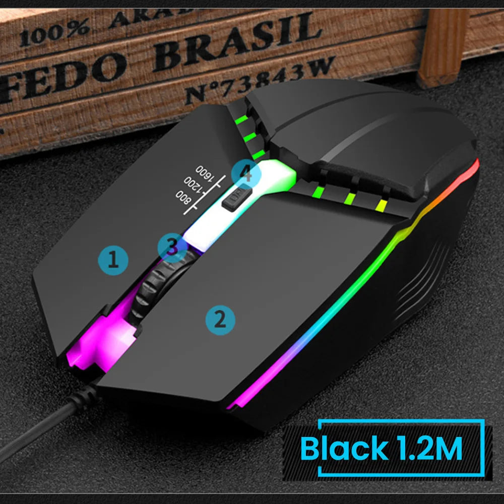 RGB Wired Silent Click Gaming Mouse