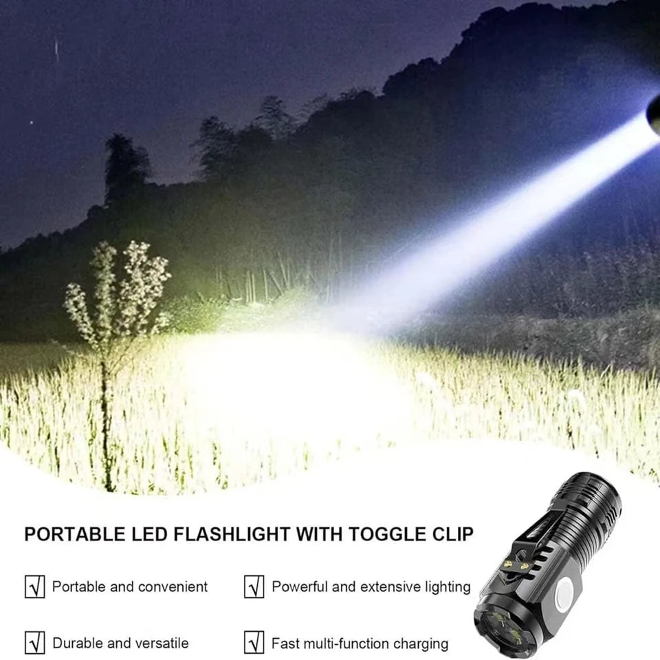 Zoomable Torch with Clip for Camping & Hiking