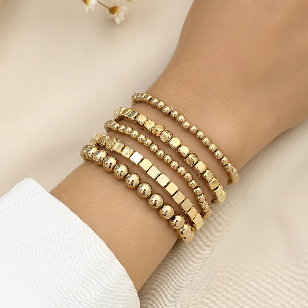 GoldenGlow Bead Bracelet