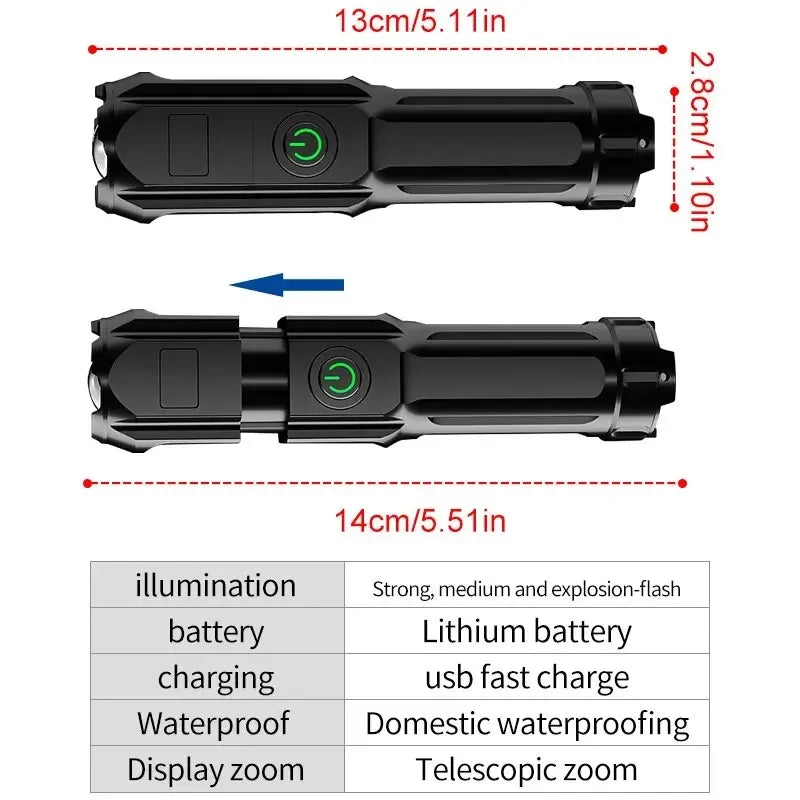 Compact Tactical LED Flashlight