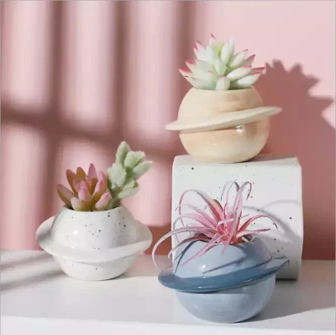 PlanetGlow Ceramic Succulent Pot