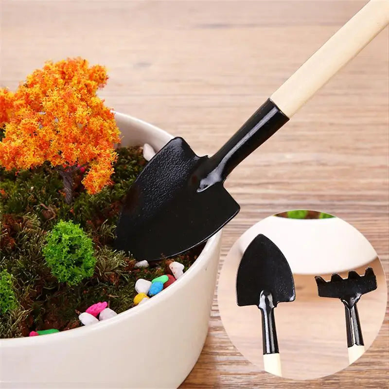 Mini Gardening Tool Set – 3-Piece Multi-Function Shovel & Rake Kit
