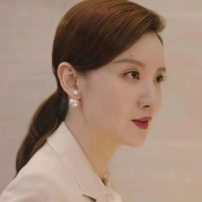 Luna Two-Sided Pearl Studs