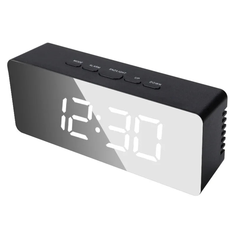 Digital Alarm Clock LED Electronic Desktop Clock with Temperature