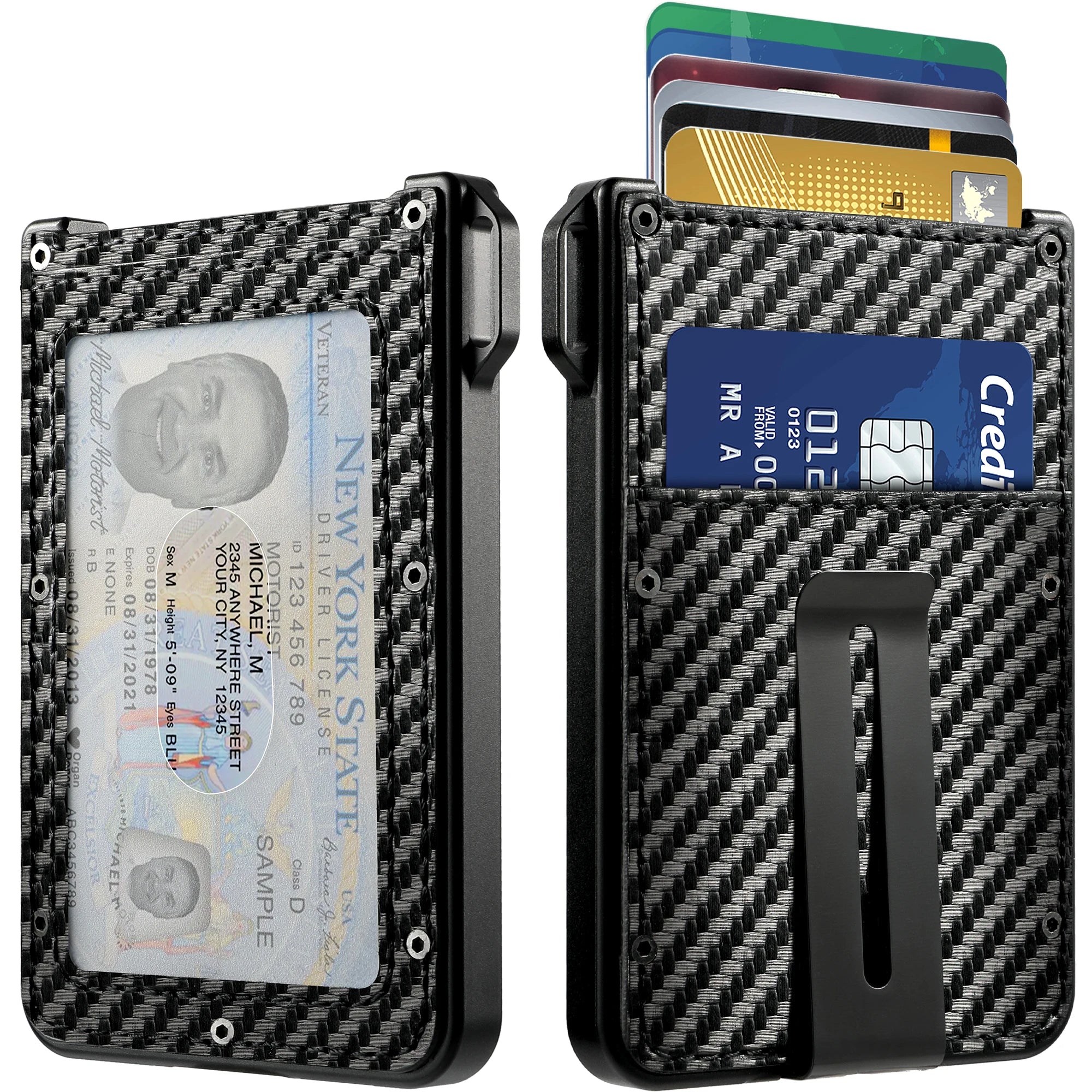 Carbon Fiber Pop-Up Card Wallet