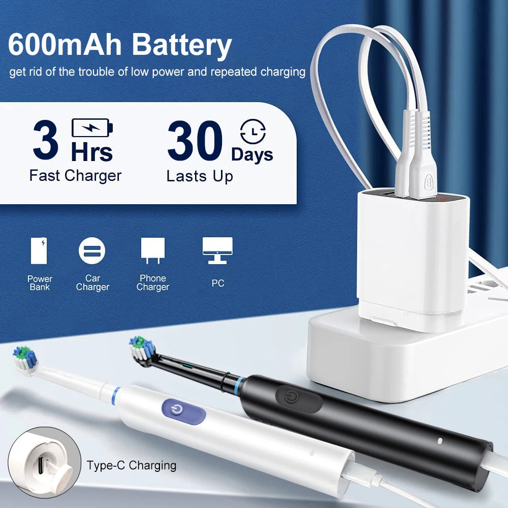 Electric Toothbrush Rotary Rechargeable for Adults