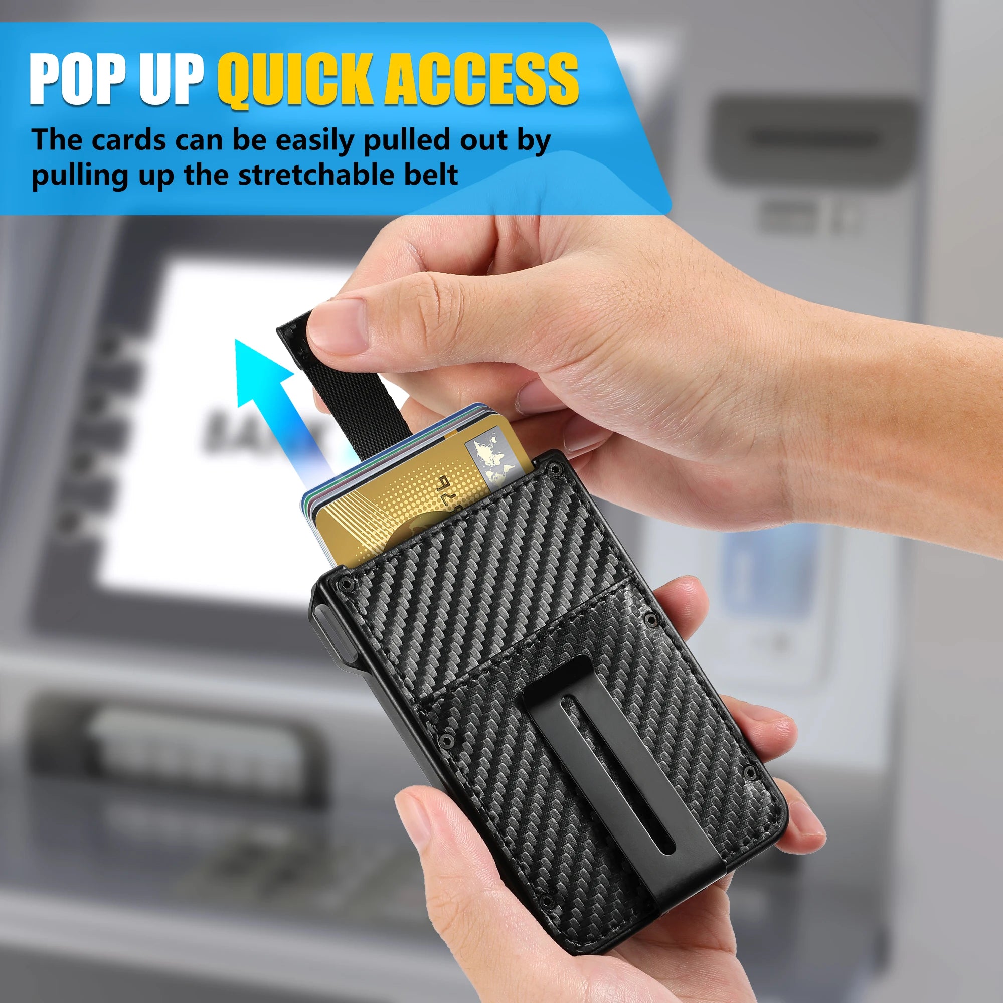 Carbon Fiber Pop-Up Card Wallet