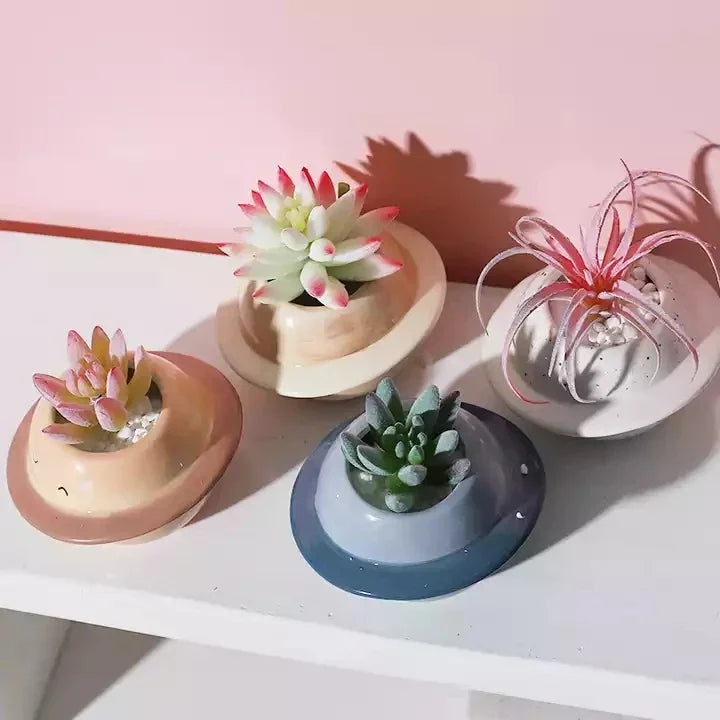 PlanetGlow Ceramic Succulent Pot