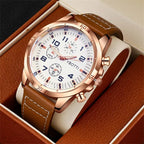 GrandDial Leather Business Watch