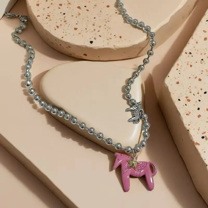 Enchanted Colt Enamel Choker Necklace