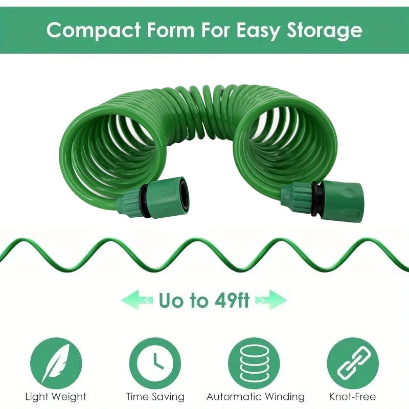 SpringEase™ Durable Garden Hose with Nozzle
