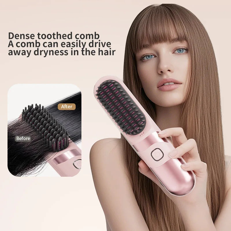 Cordless Hair Straightener Brush