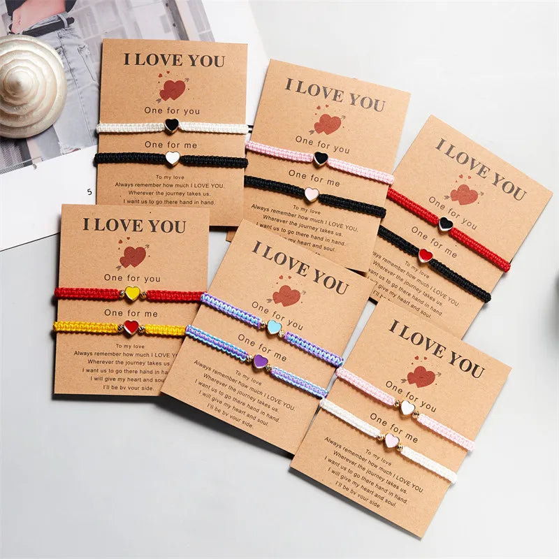 Matching Heart Bead Bracelets