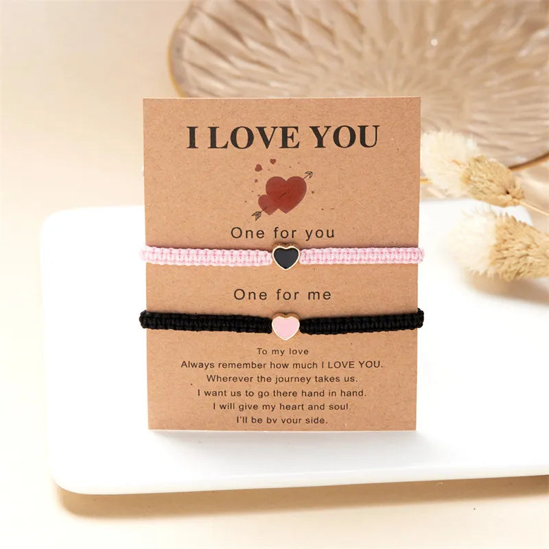 Matching Heart Bead Bracelets