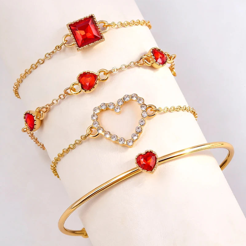 Crimson Charm Bracelet Set