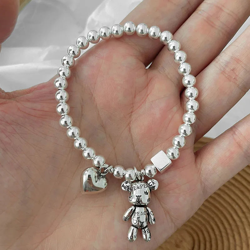 Silver Bear Charm Bracelet