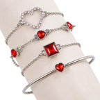 Crimson Charm Bracelet Set