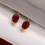 Nova Chic Red Oval Earrings