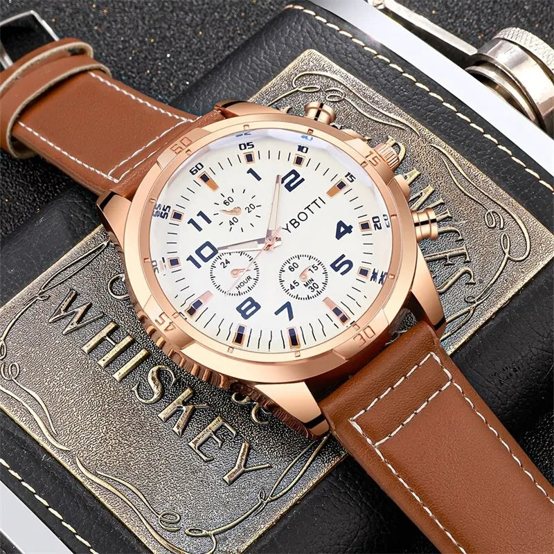 GrandDial Leather Business Watch