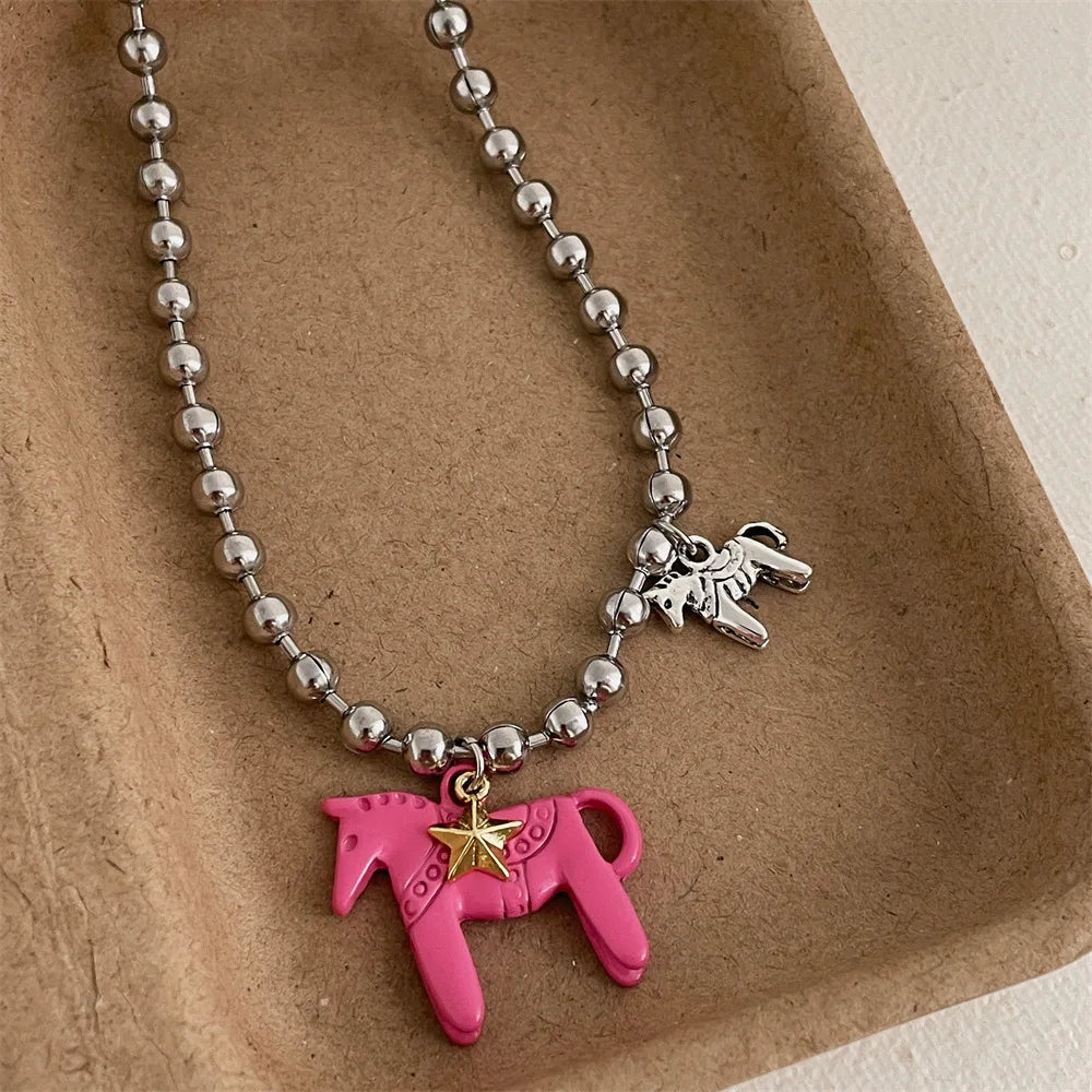 Enchanted Colt Enamel Choker Necklace