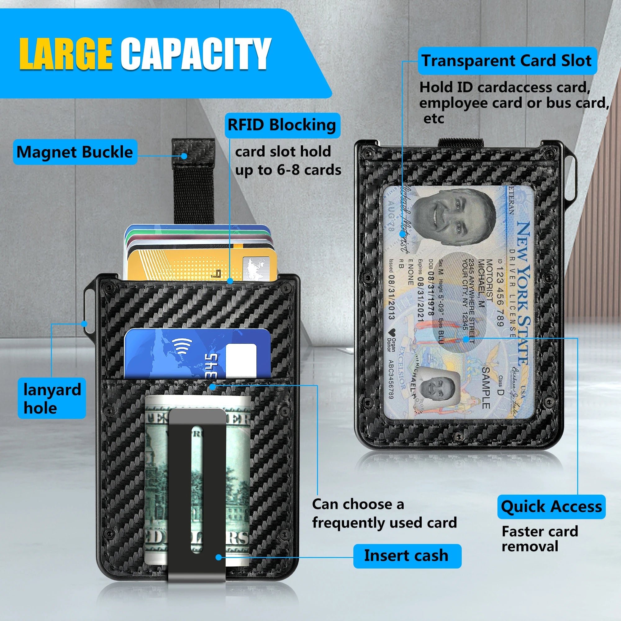 Carbon Fiber Pop-Up Card Wallet