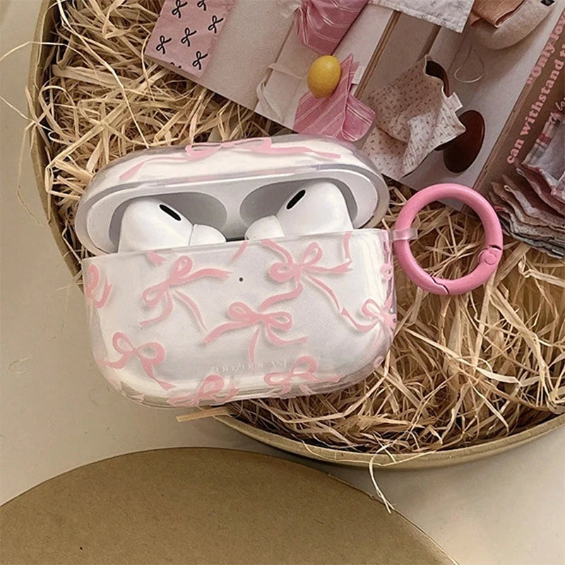 Cute Bow AirPods Case with Keyring
