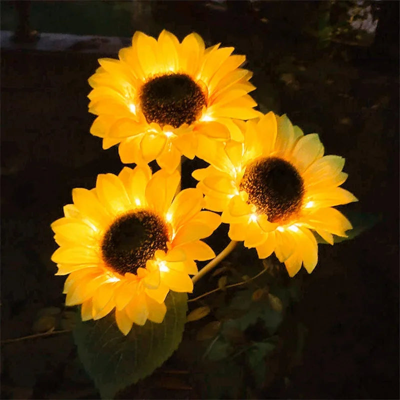 Solar Sunflower Garden Lights