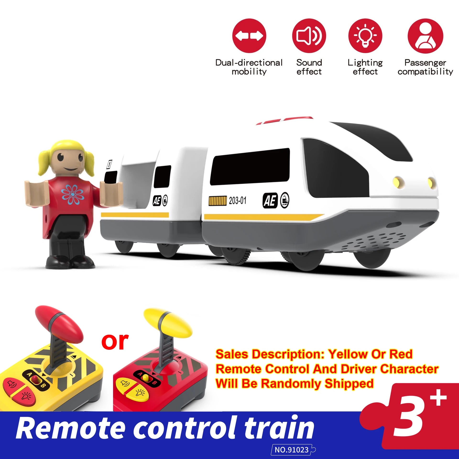 Remote Control Electric Train for Wooden Tracks