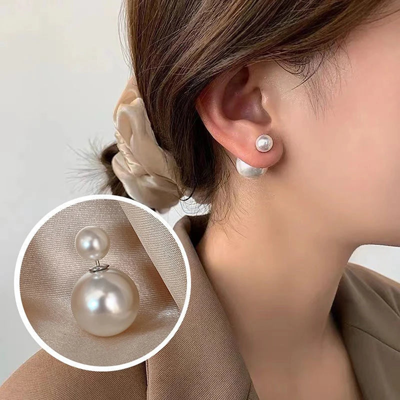 Luna Two-Sided Pearl Studs