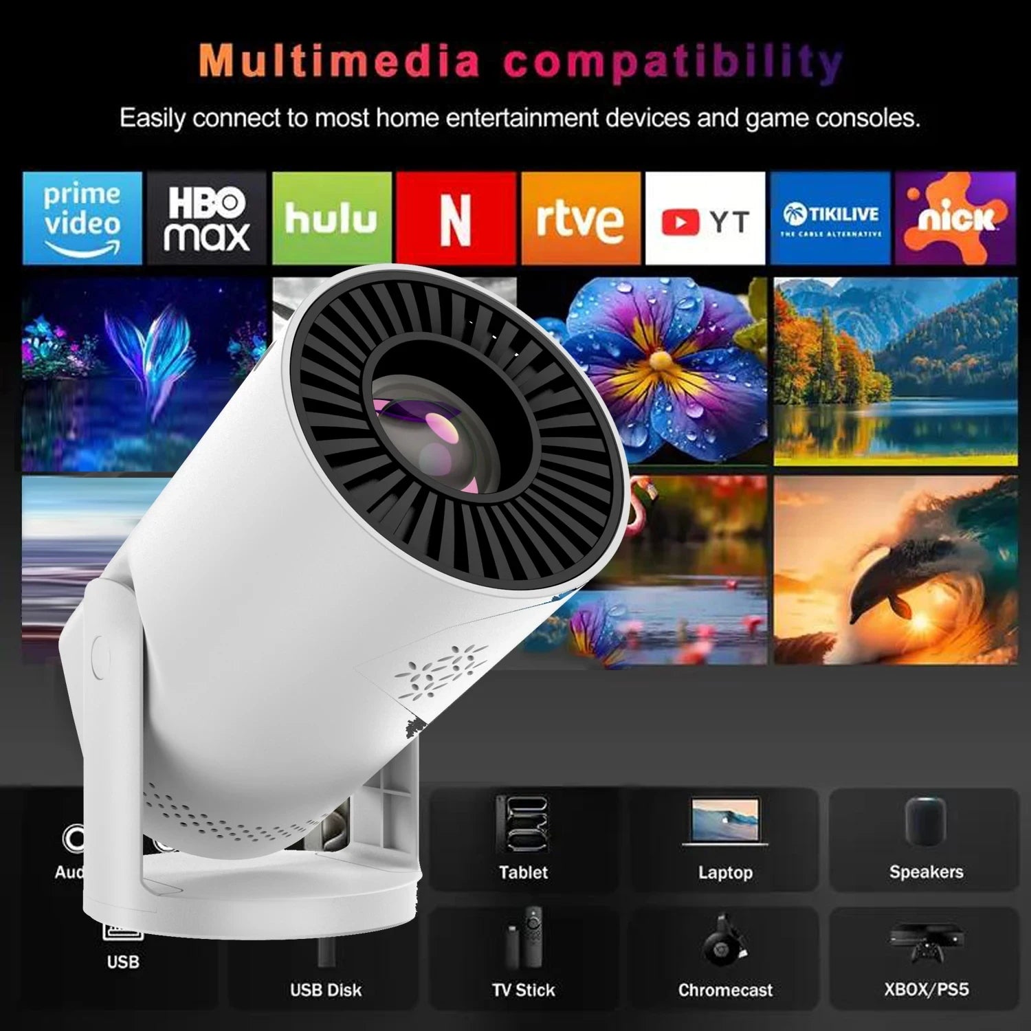 Mini Smart Home Theater Projector with Bluetooth
