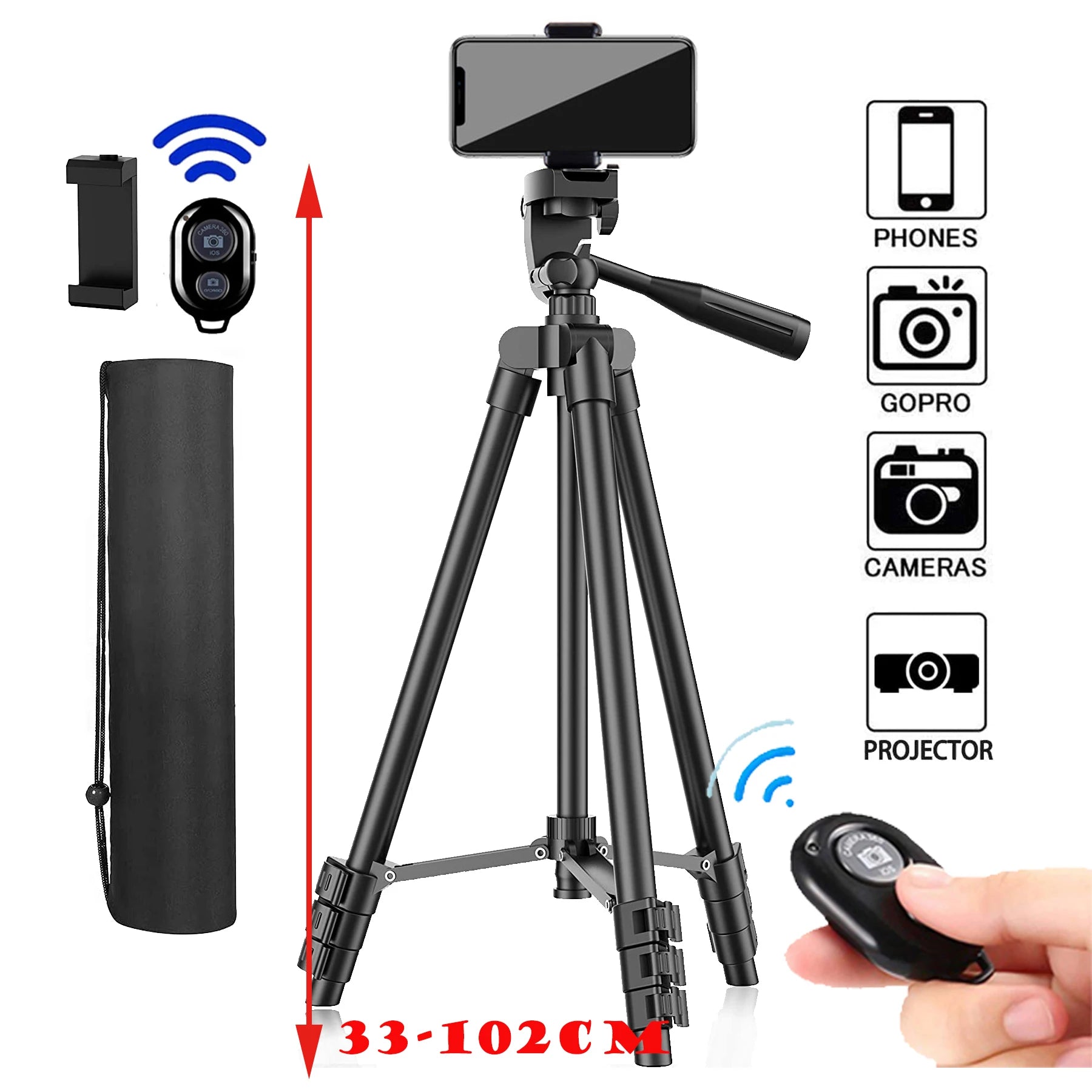 Aluminum Tripod with Bluetooth Remote