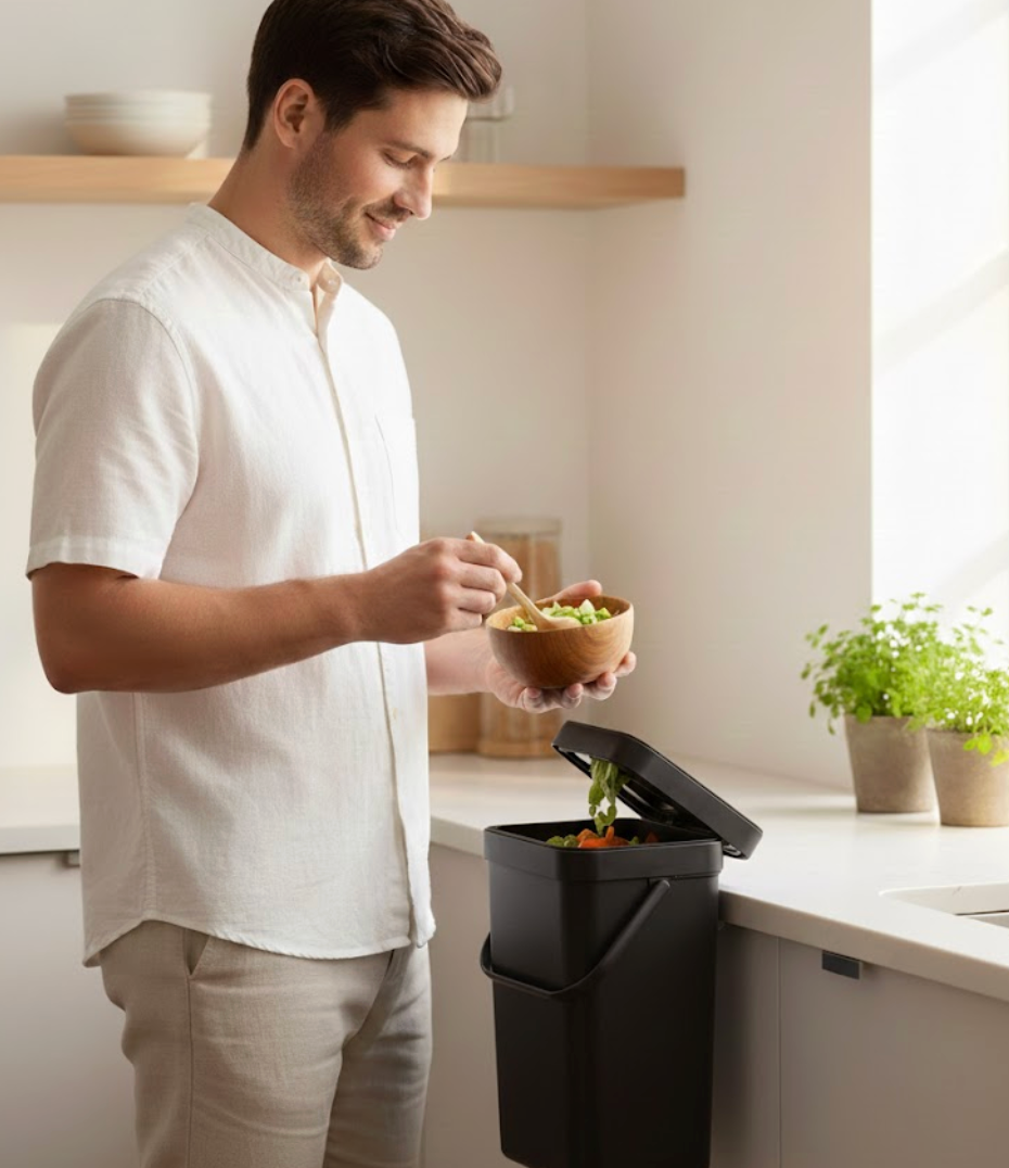 Space-Saving Wall-Mounted Food Waste Bin