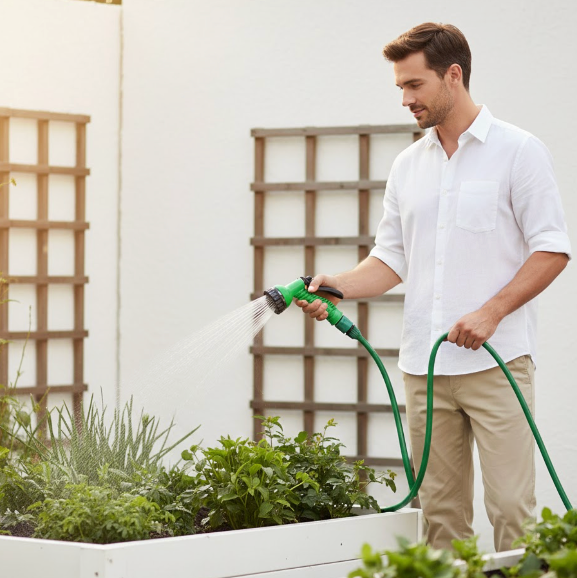 SpringEase™ Durable Garden Hose with Nozzle
