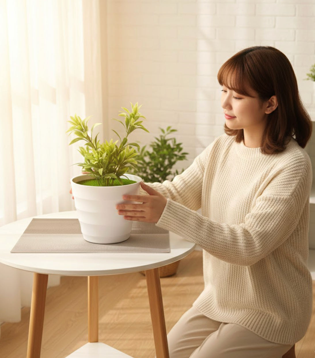 CalmHome™ Faux Greenery Flower Pot