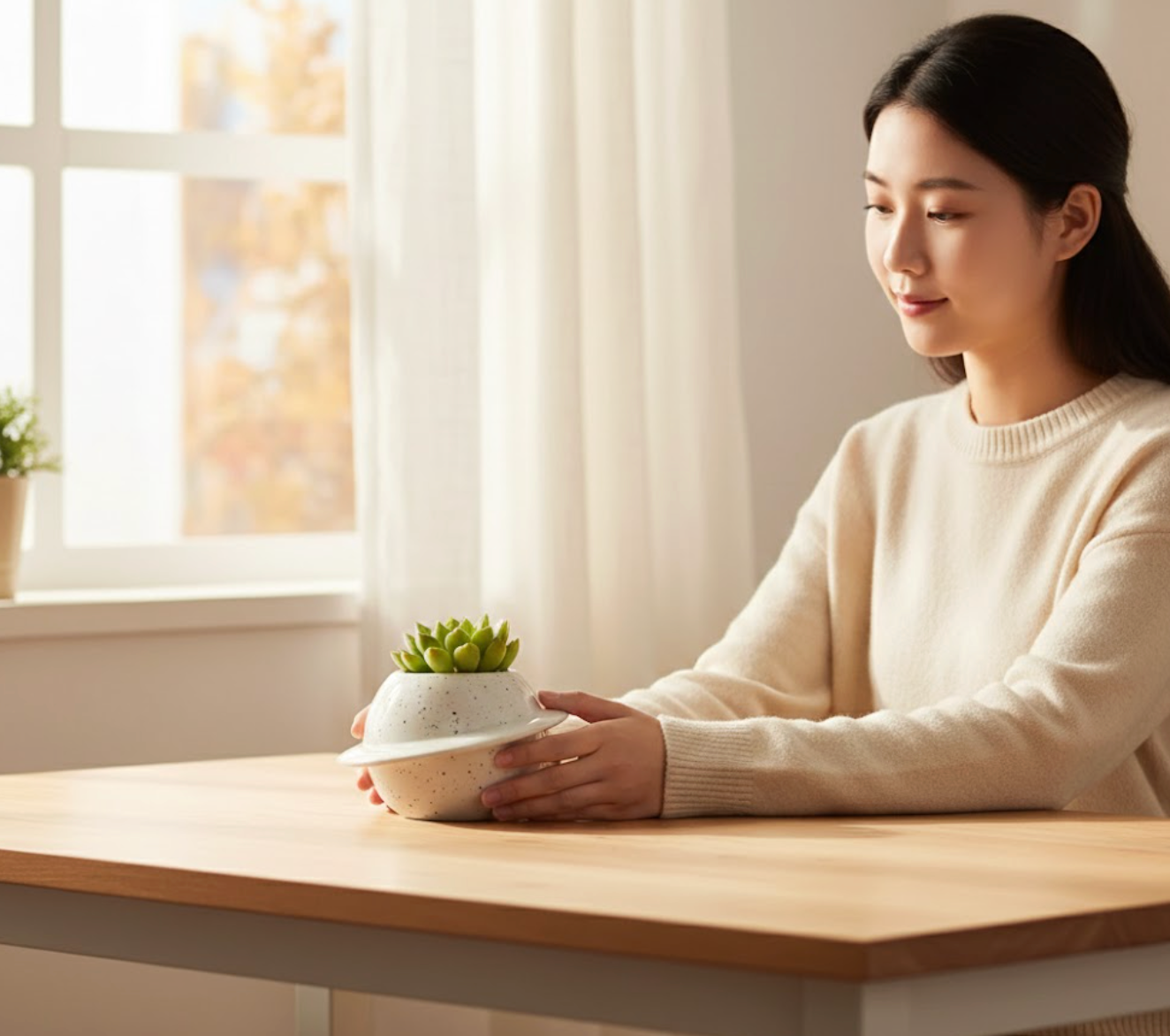 PlanetGlow Ceramic Succulent Pot