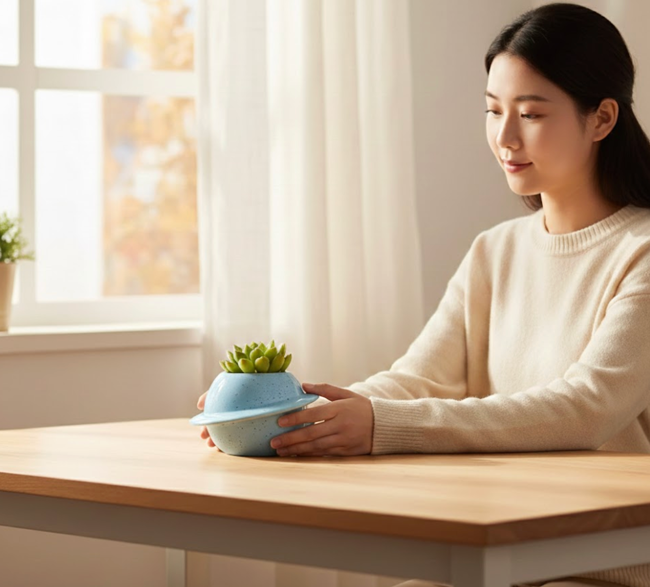 PlanetGlow Ceramic Succulent Pot