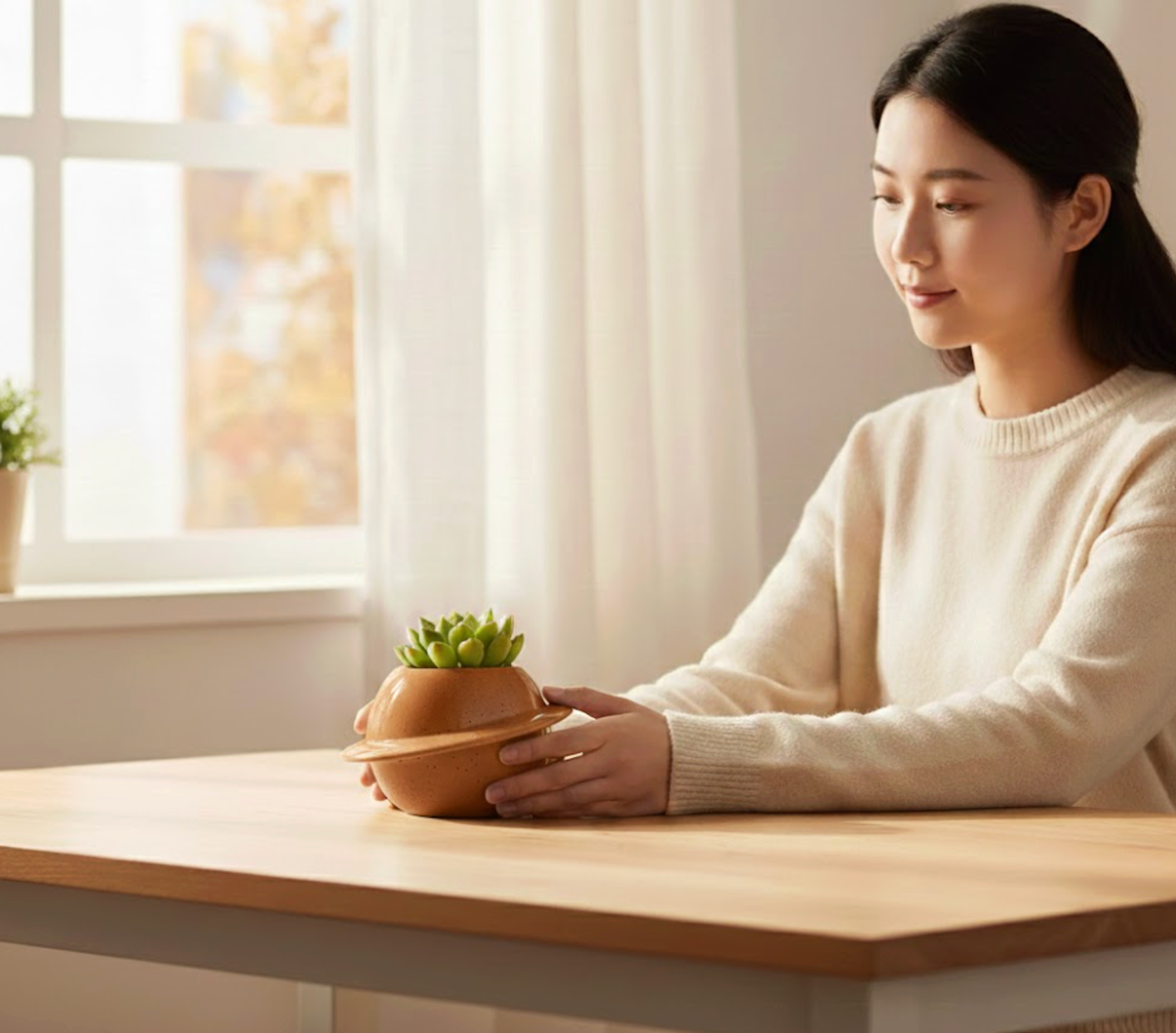 PlanetGlow Ceramic Succulent Pot