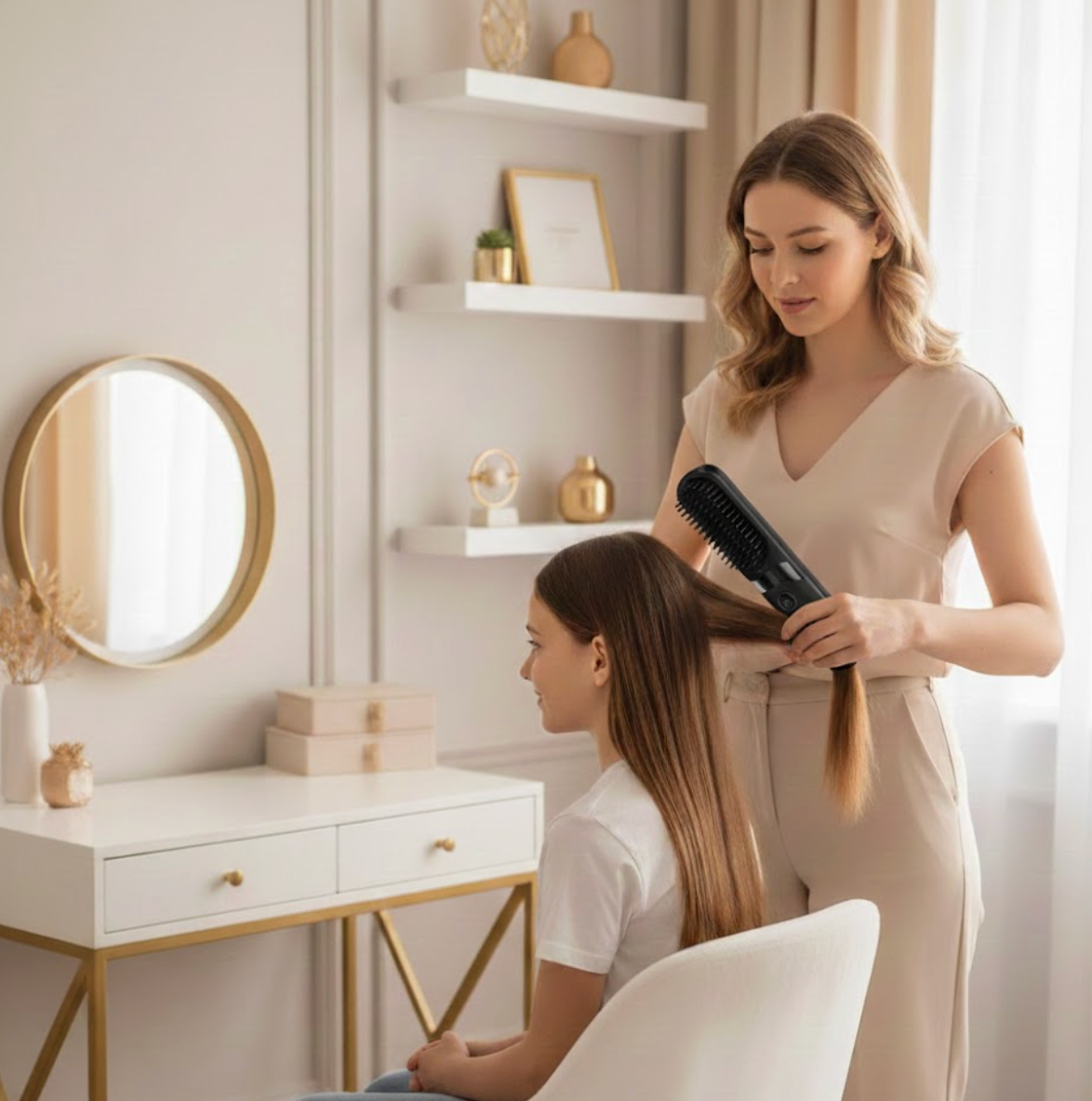 Cordless Hair Straightener Brush