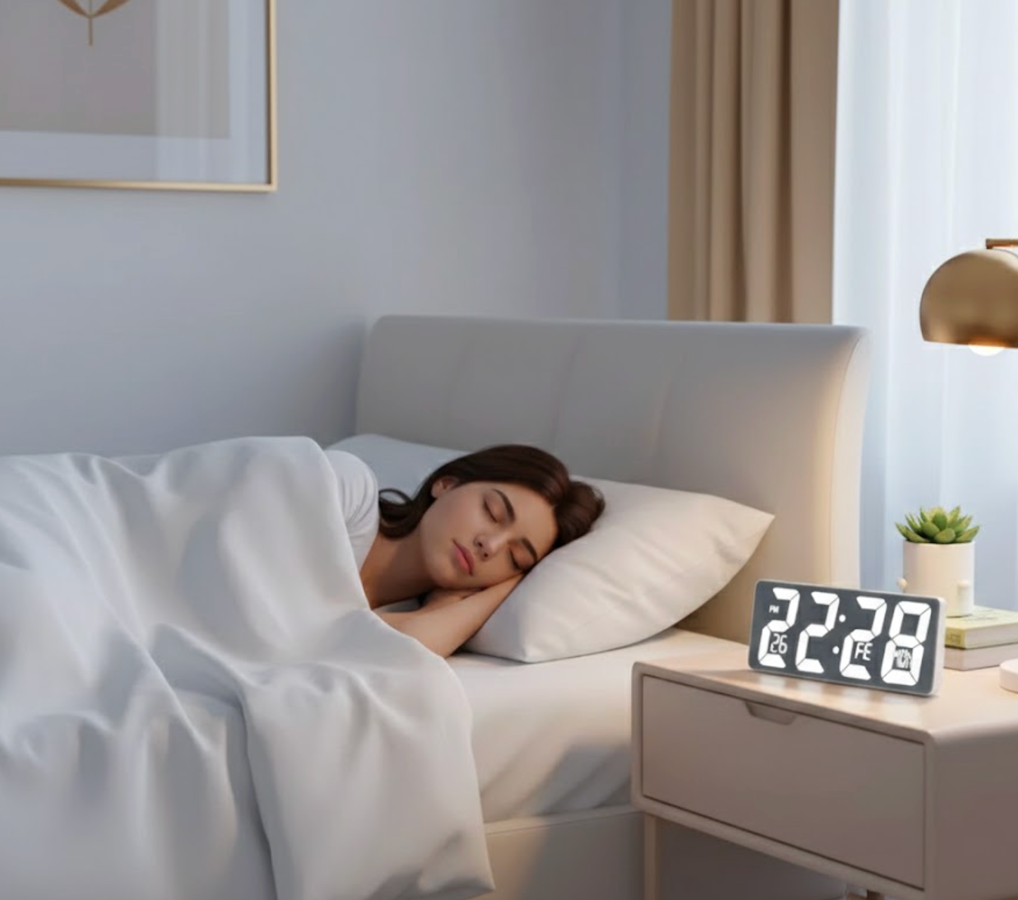 MirrorGlow LED Digital Alarm Clock with Temperature Display