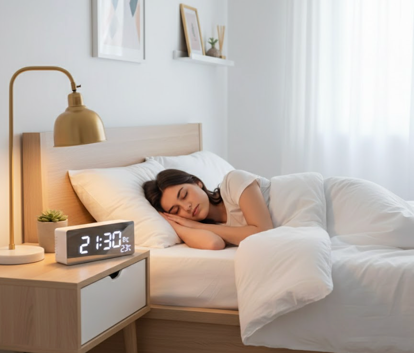 Digital Alarm Clock LED Electronic Desktop Clock with Temperature