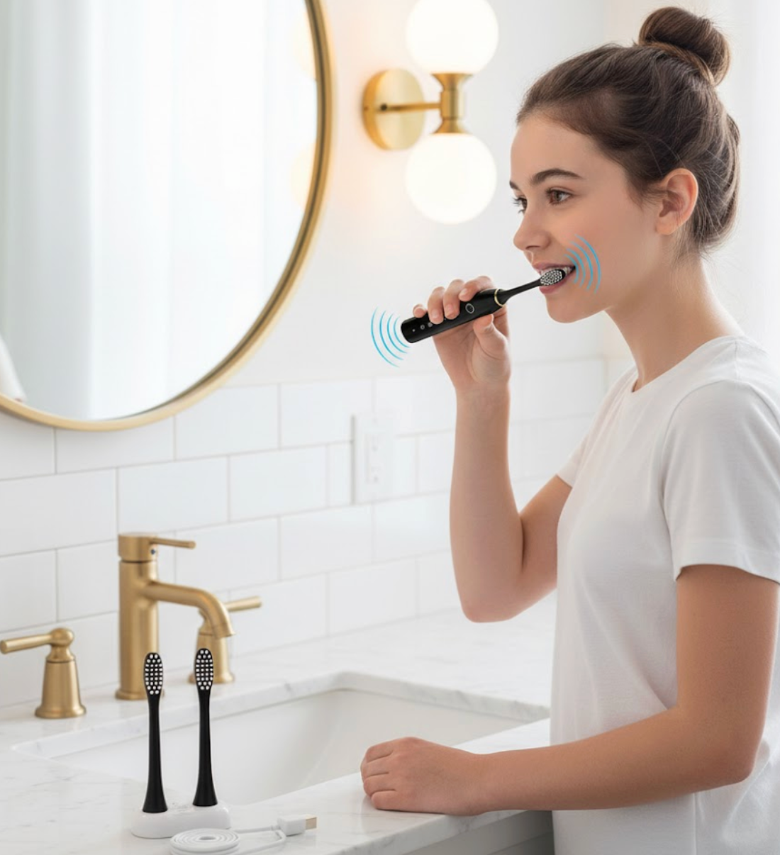 Electric Toothbrush with 6-Speed Modes & Timer