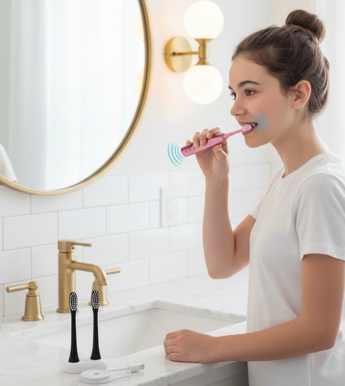 Electric Toothbrush with 6-Speed Modes & Timer