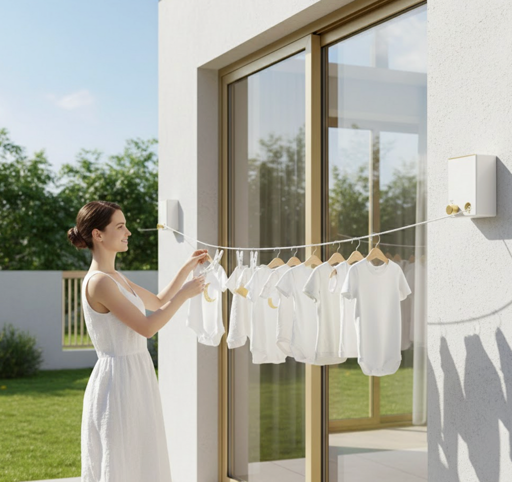 Stainless Steel Pull-Out Retractable Clothesline