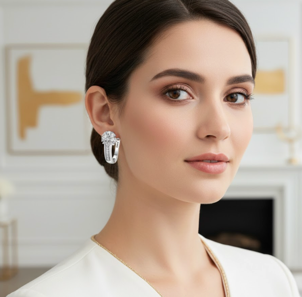 Andara Zircon Flower Hoops
