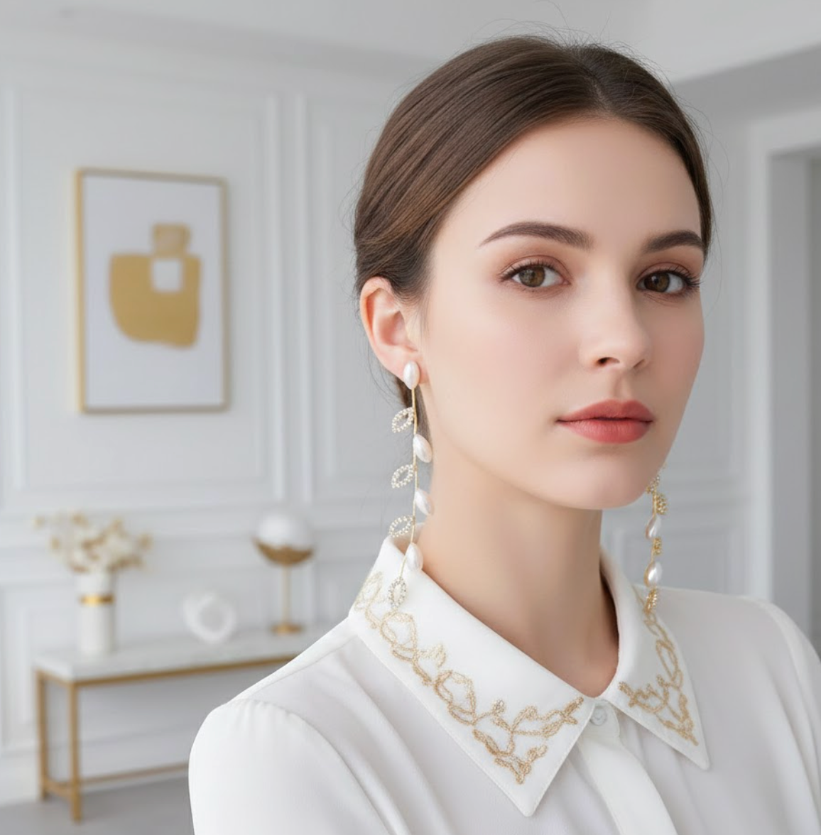 Aurelia Gold Pearl Clip-Ons