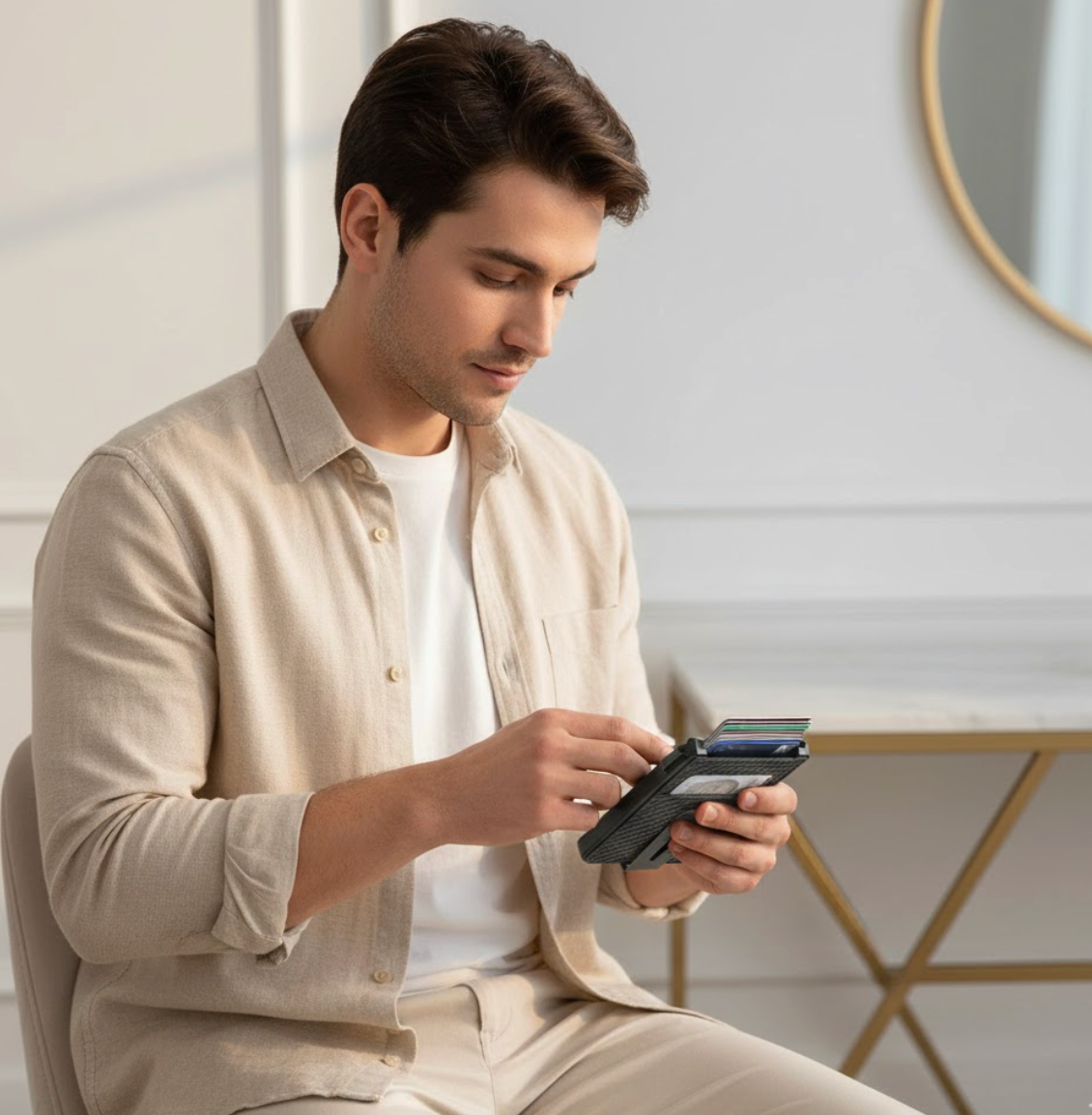 Carbon Fiber Pop-Up Card Wallet