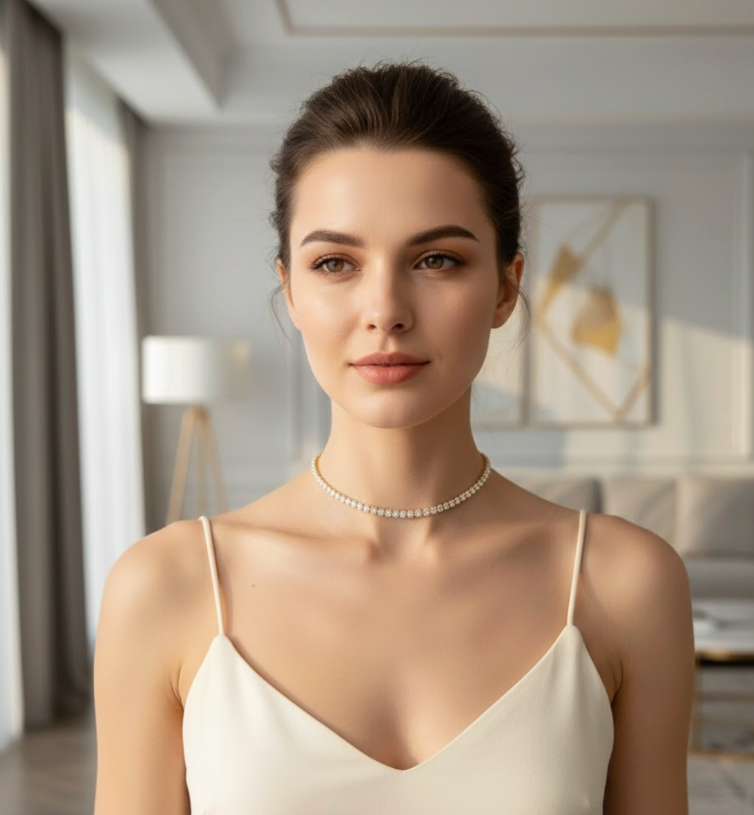 LuxeGlow Iced Tennis Chain