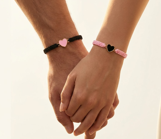 Matching Heart Bead Bracelets